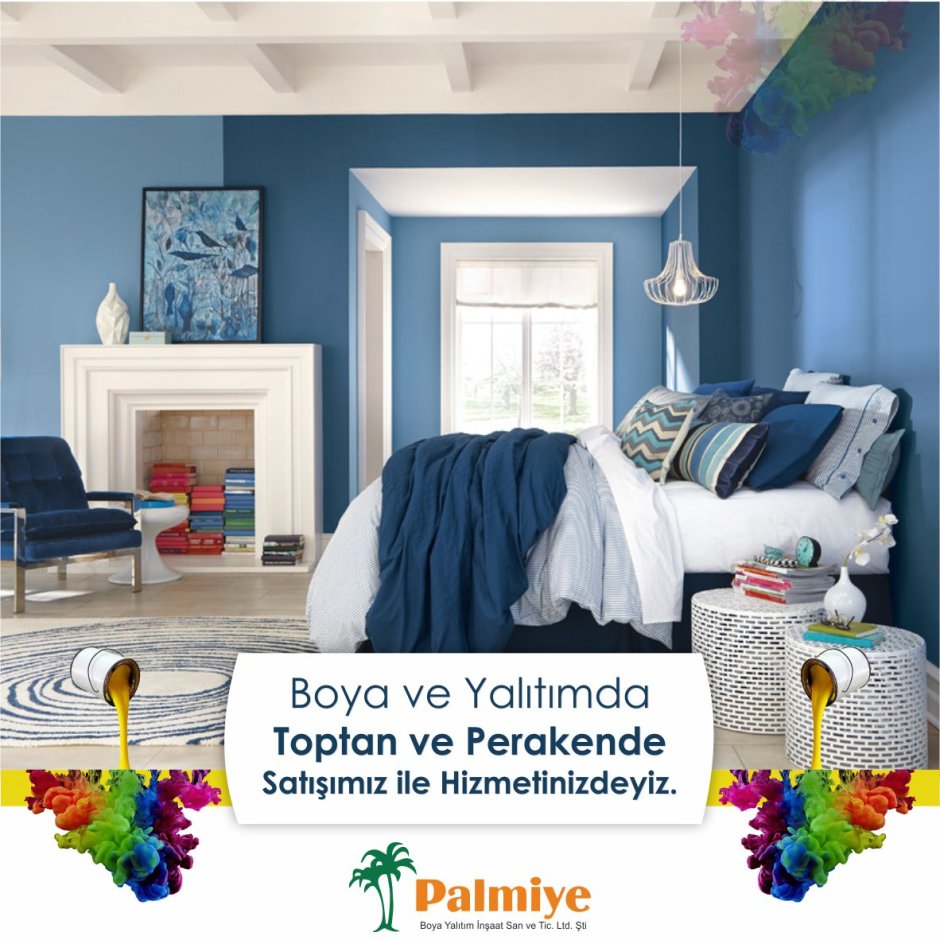 Сочетание белого голубого и синего