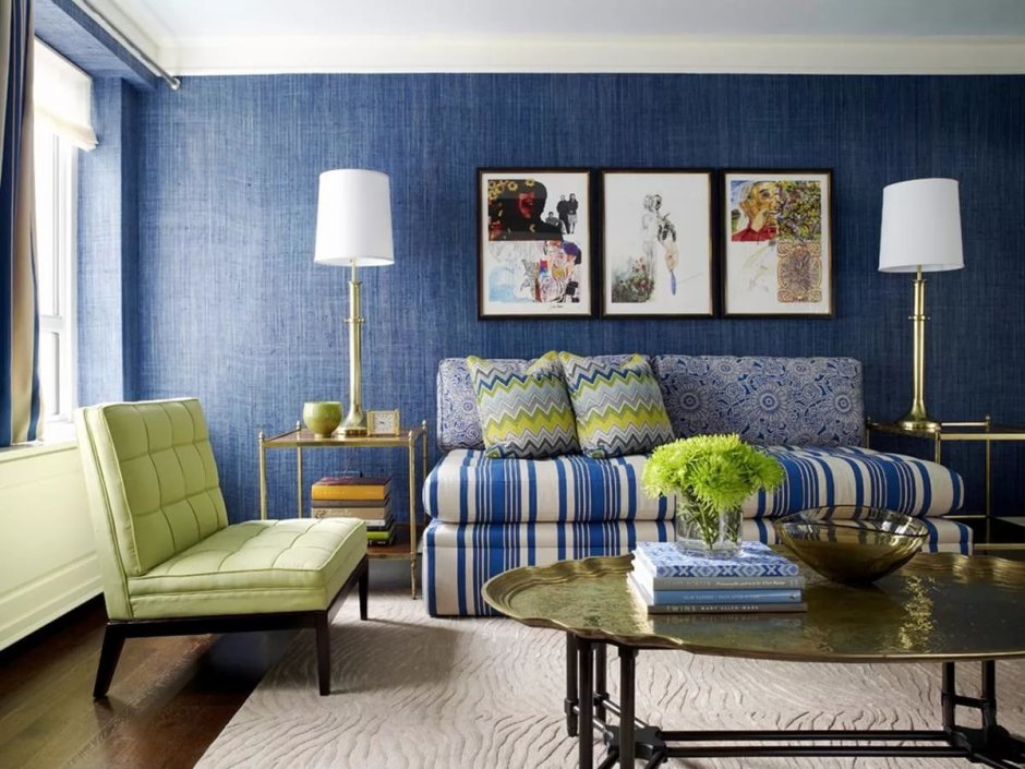 Джинсовый цвет в интерьере