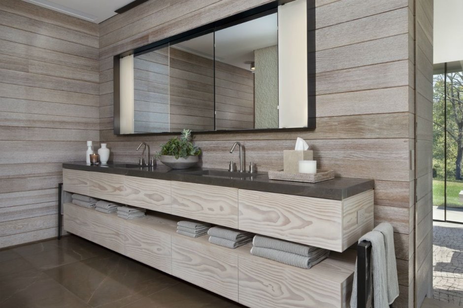 Фасады под дерево в ванную