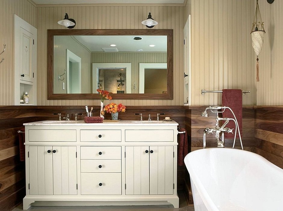 Мебель для ванной комнаты в деревянном доме