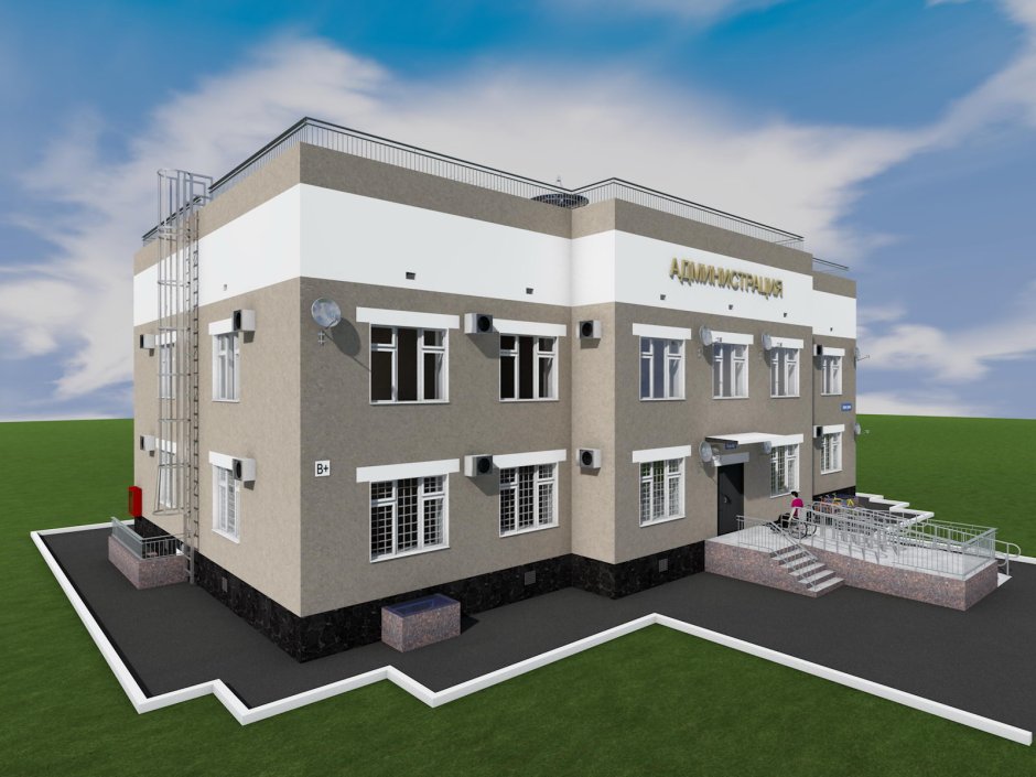 Проект здания магазина 2 этажа