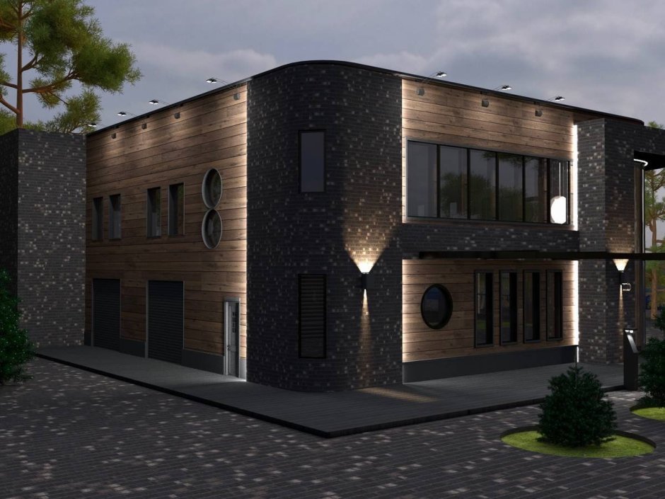 Гостиная с лестницей