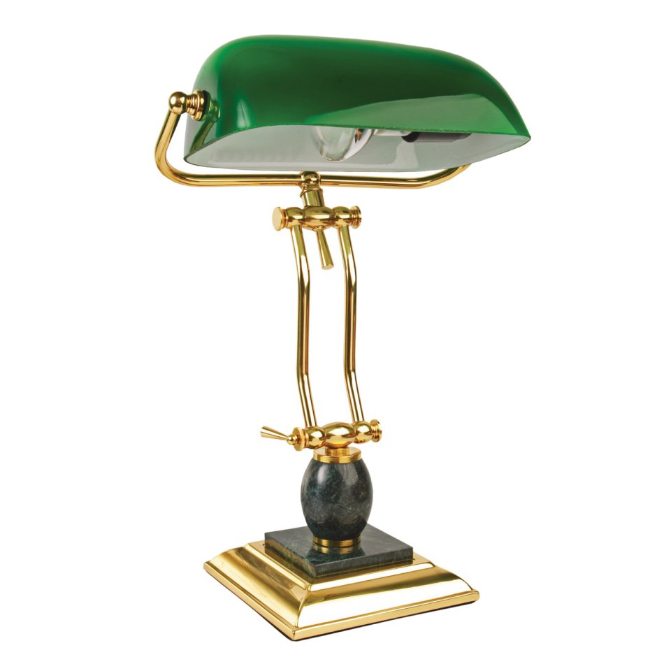 Настольный светильник из мрамора металла "зеленая лампа" Galant 231488