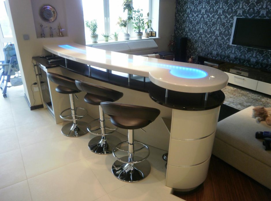 Двойная барная стойка для кухни