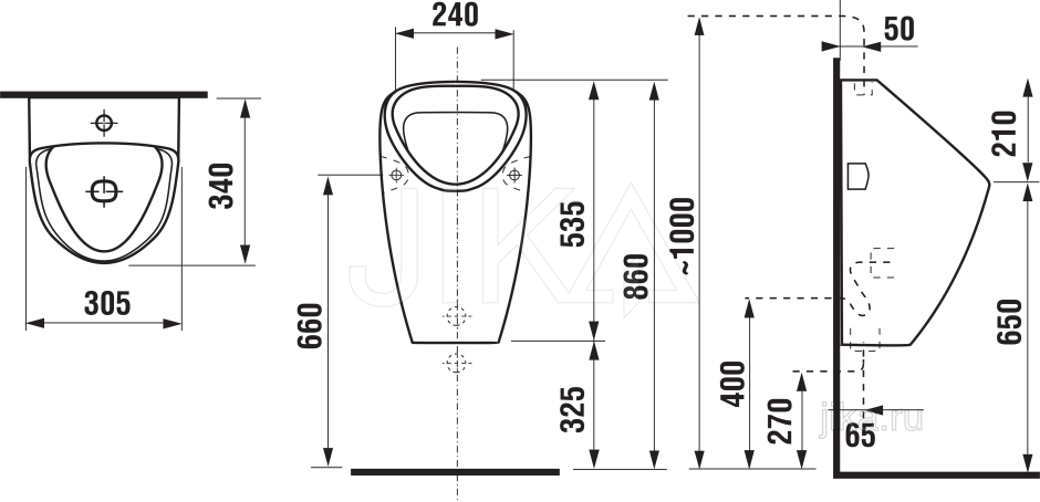 Писсуар Jacob Delafon Patio e1548-00
