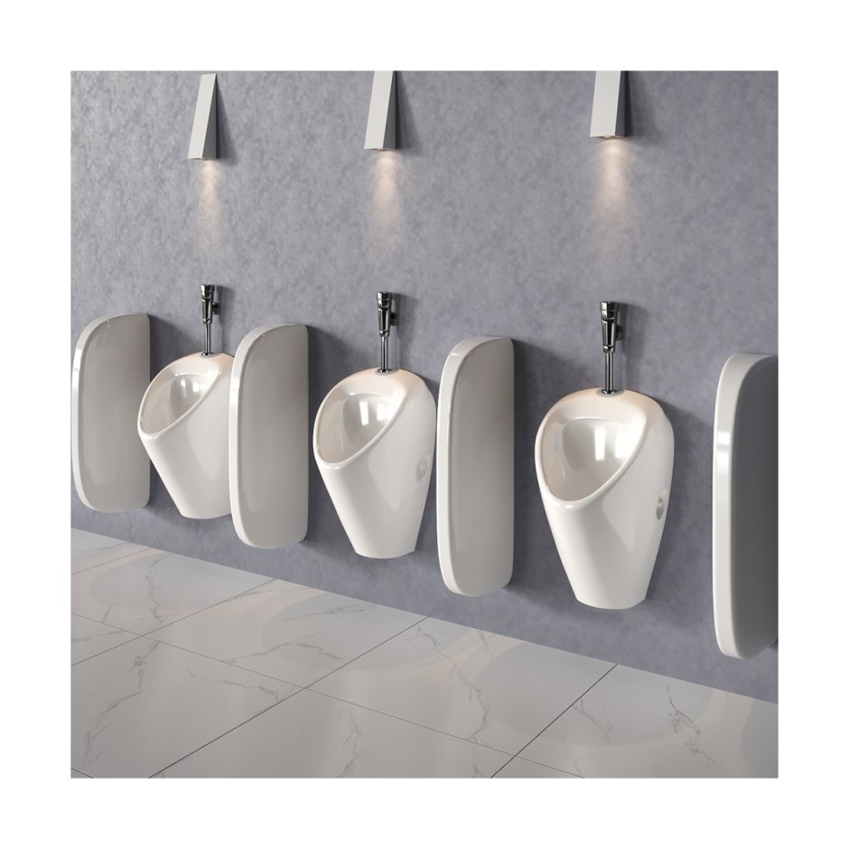 Писсуар настенный с закрытой полостью для сифона