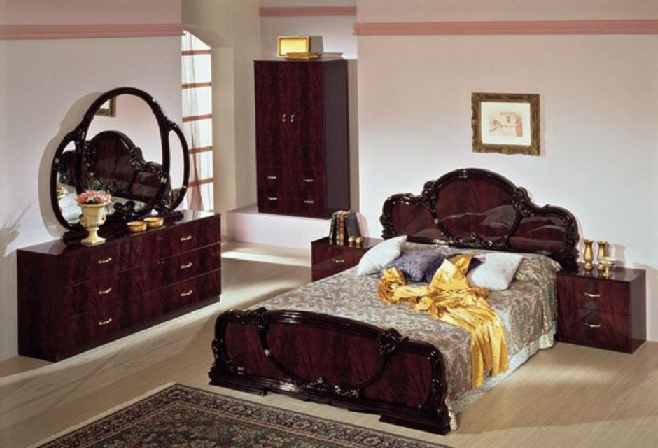 Красно коричневая кухня в интерьере