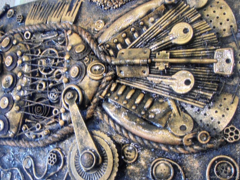 Стимпанк рыба панно