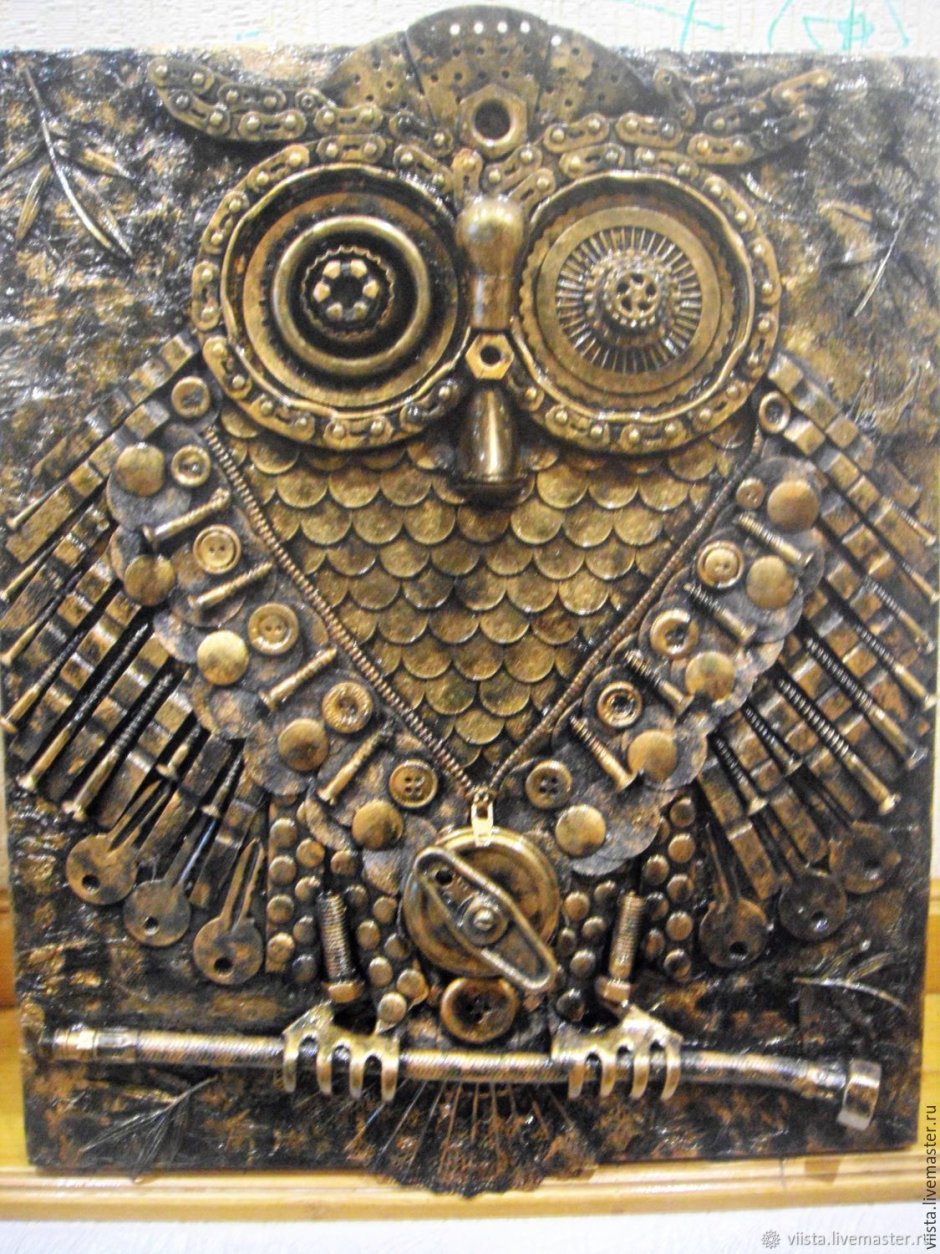 Панно Сова стимпанк