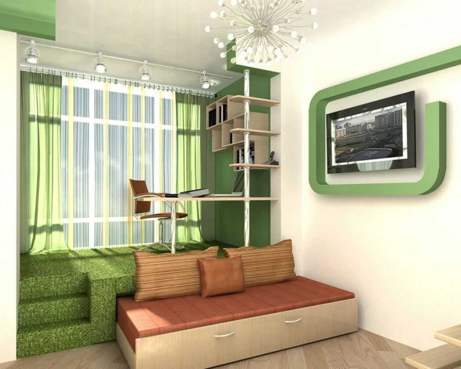 Зонирование детской комнаты для девочки