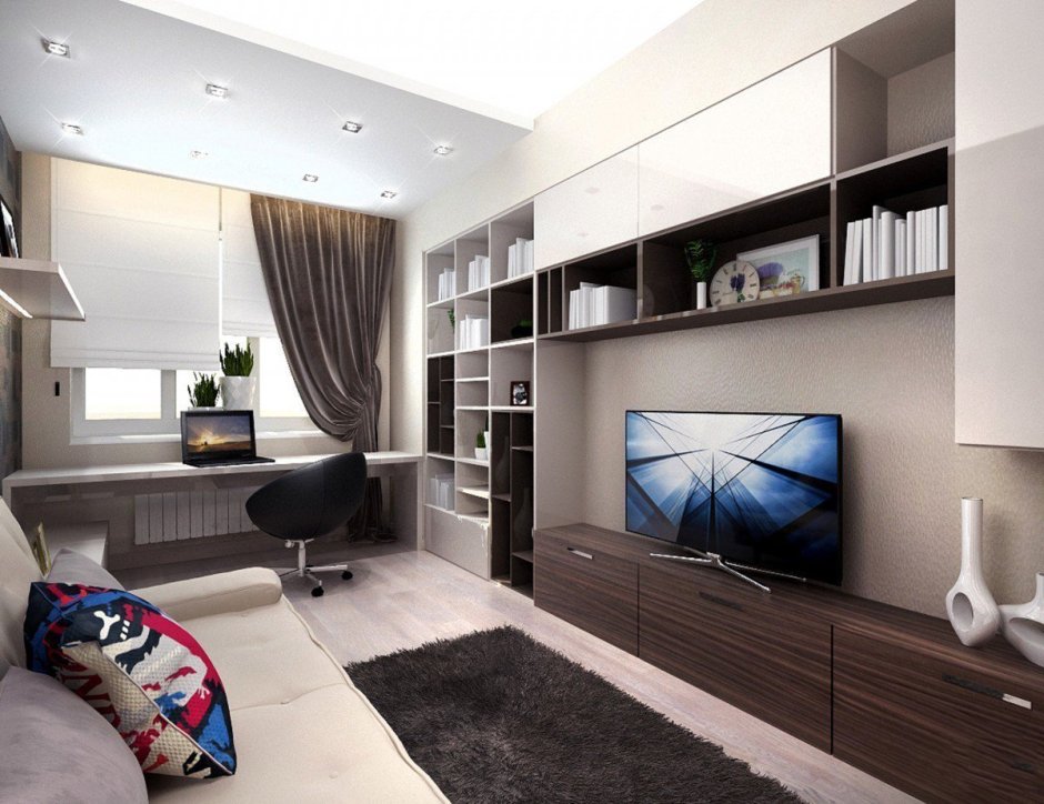 Дизайн комнаты с диваном в современном стиле