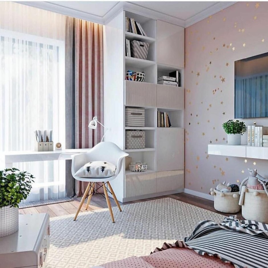 Узкая спальня для подростка