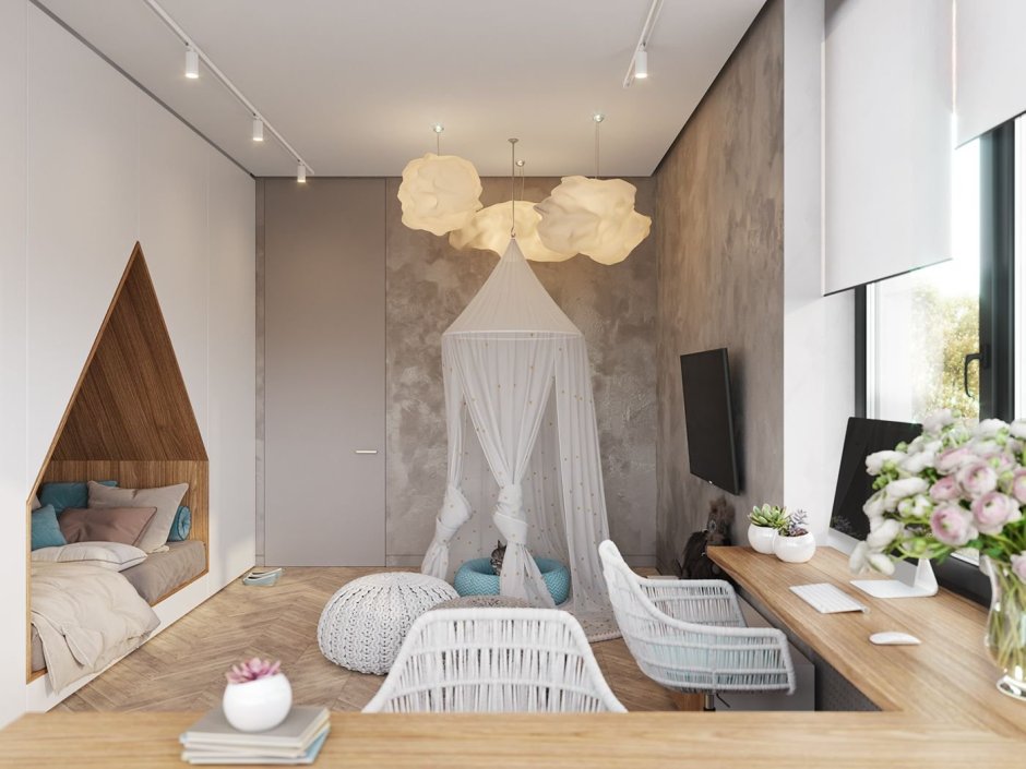 Интересный интерьер комнаты