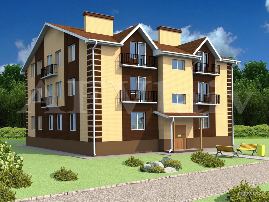 4х этажный многоквартирный дом