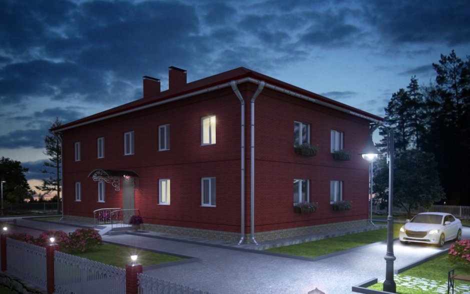 2 Этажный многоквартирный дом