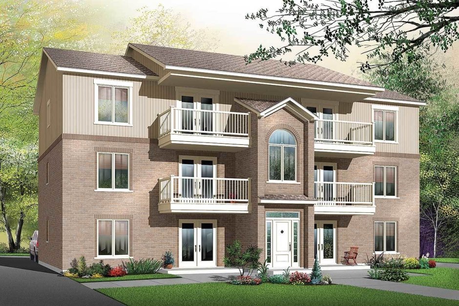 Проект двухэтажных квартирных домов