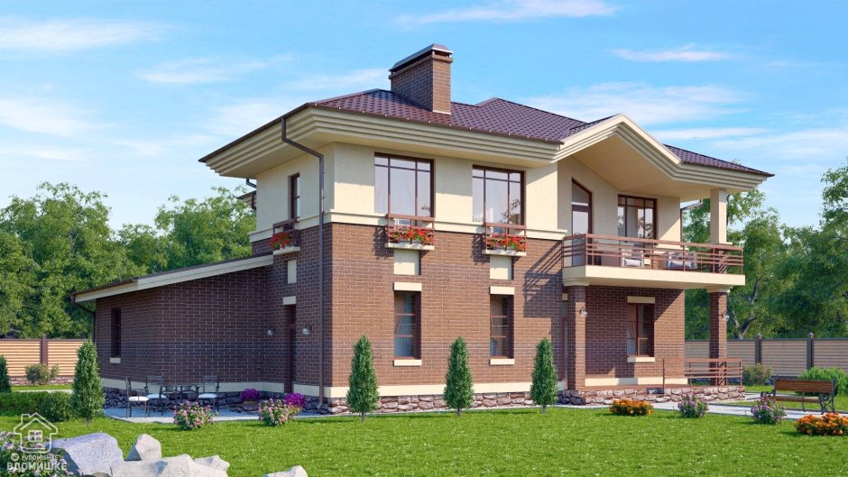 Проекты двухэтажных домов из кирпича