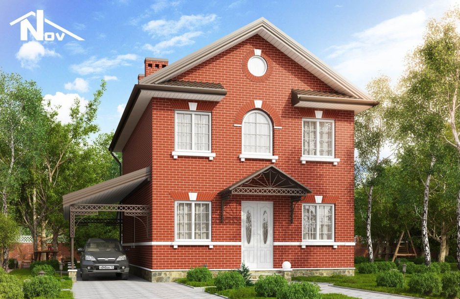 Дом из красного кирпича