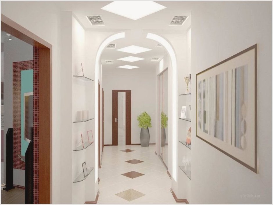 Освещение узкого коридора в квартире