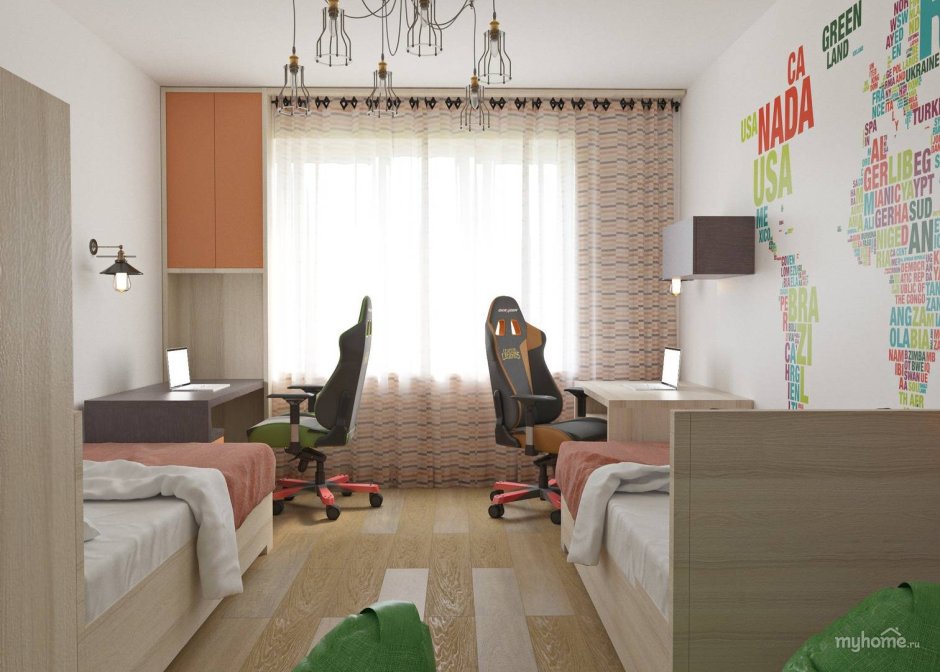 Планировка комнаты для двух подростков