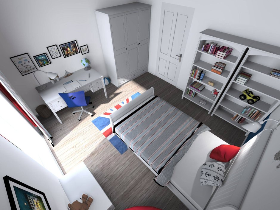 Расстановка мебели в комнате подростка