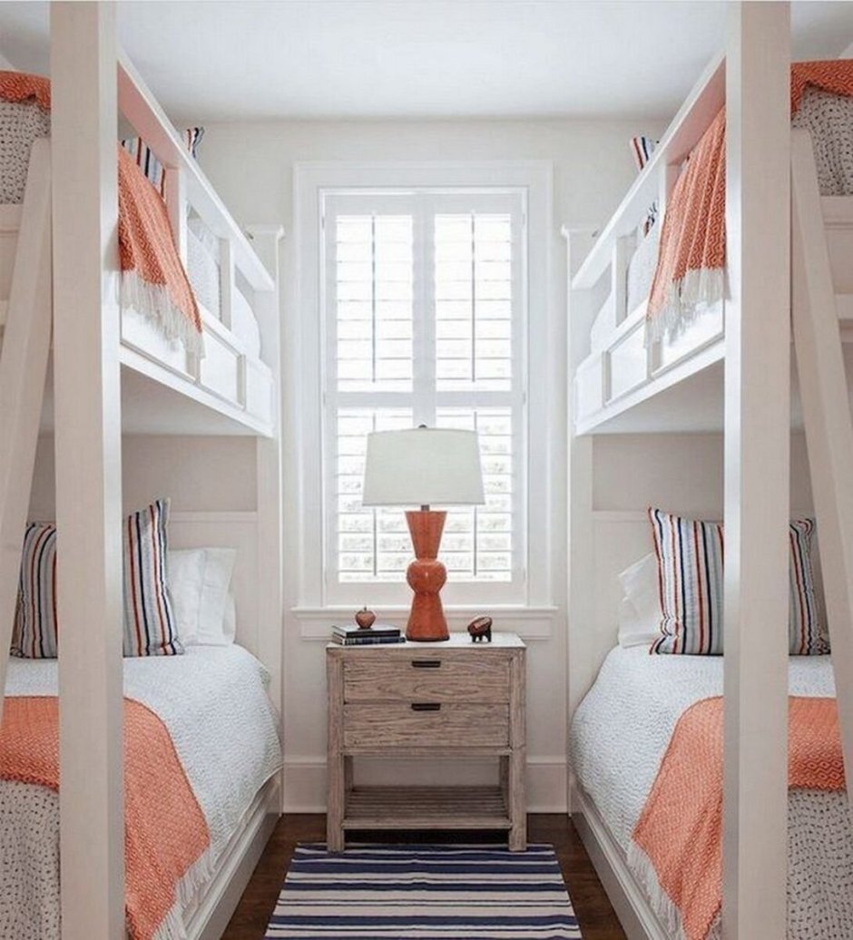 Узкие детские комнаты для двоих