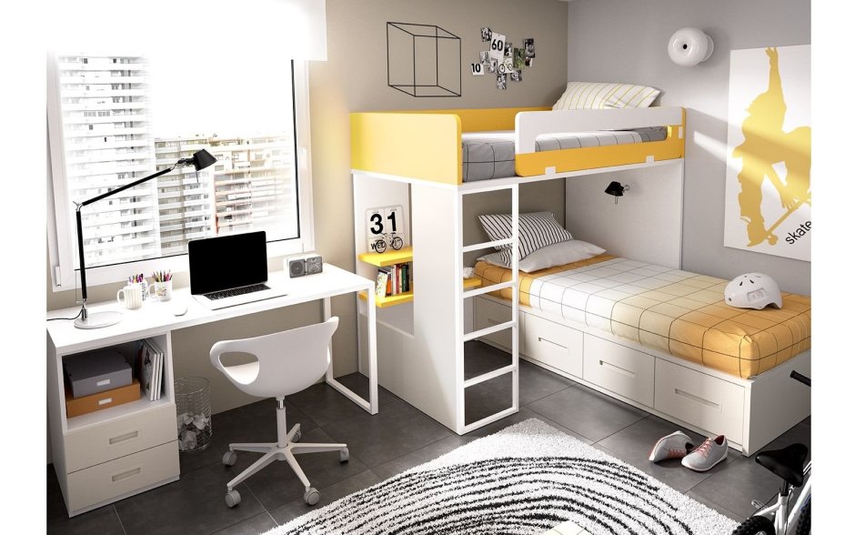 Мебель для маленькой детской для двоих