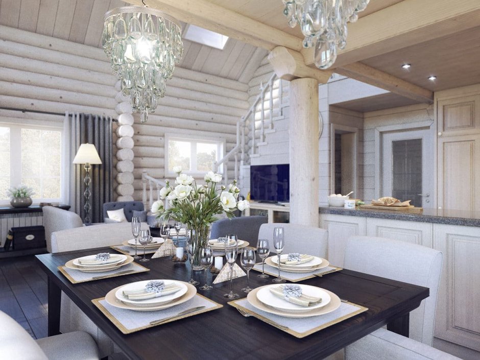 Потолочные балки в интерьере