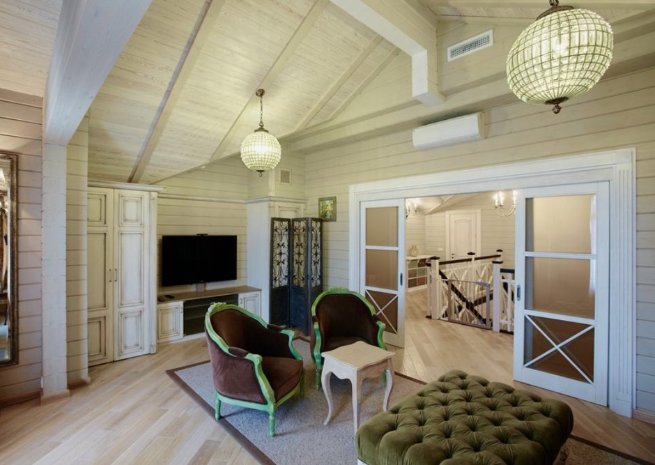 Интерьеры домов из клееного бруса ПАЛЕКС