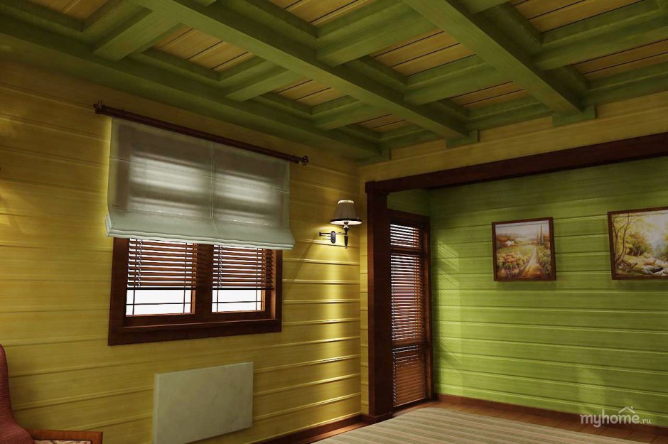 Tikkurila зеленый имитация бруса