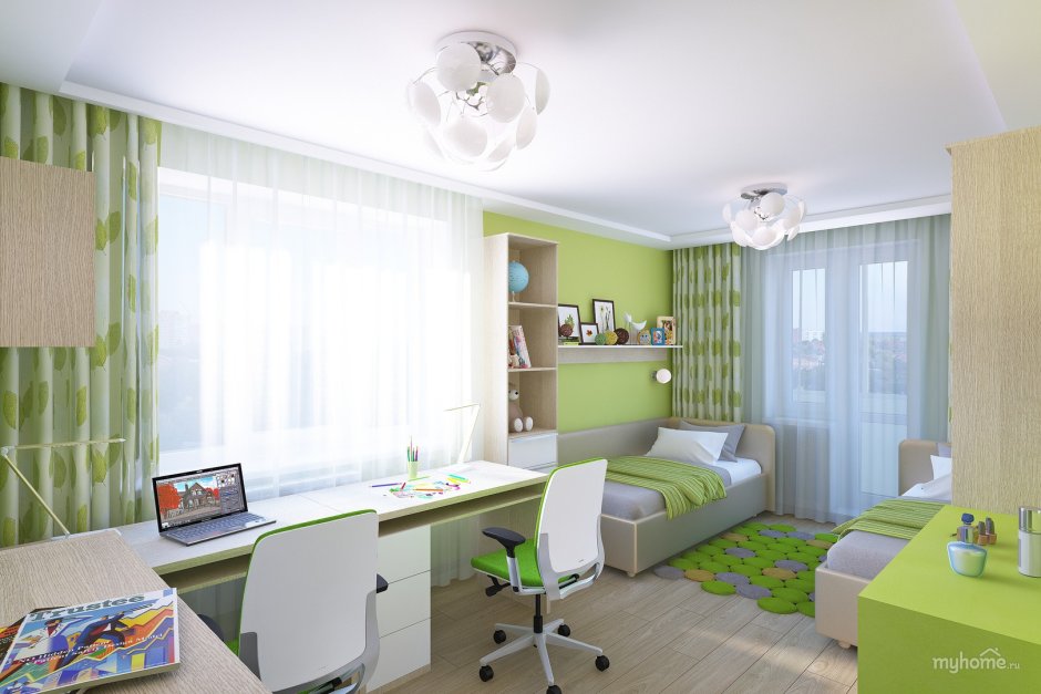 Маленькая детская с 2 окнами