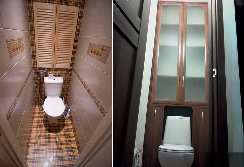 Шкаф в туалете за унитазом