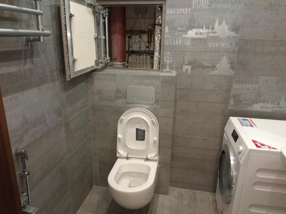 Закрыть трубы в туалете шкафом