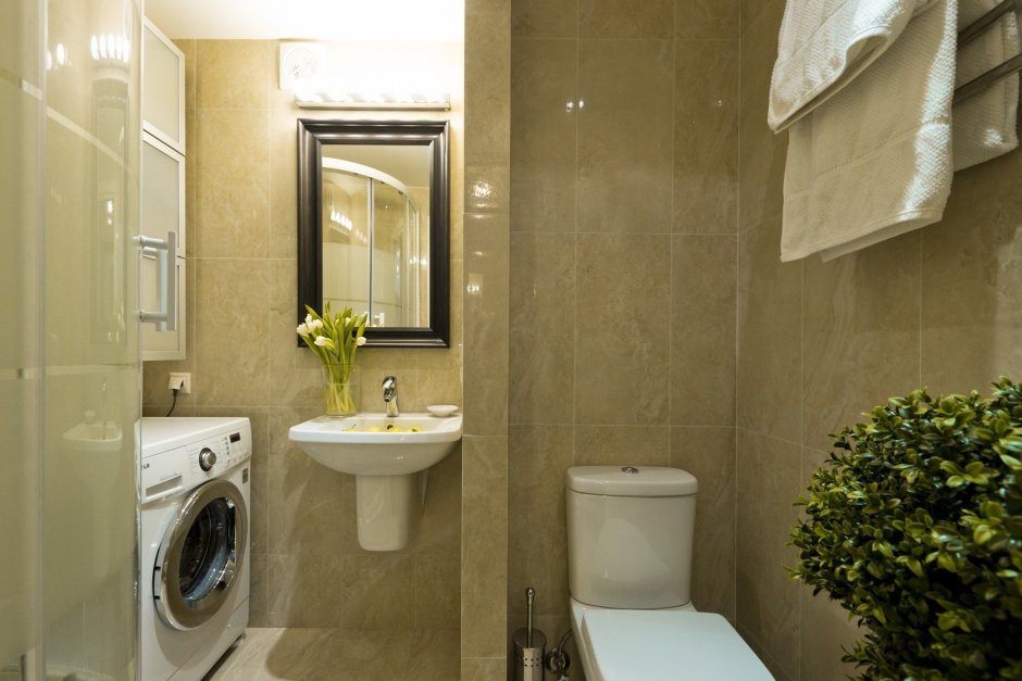 Совмещённый санузел в двухкомнатной квартире