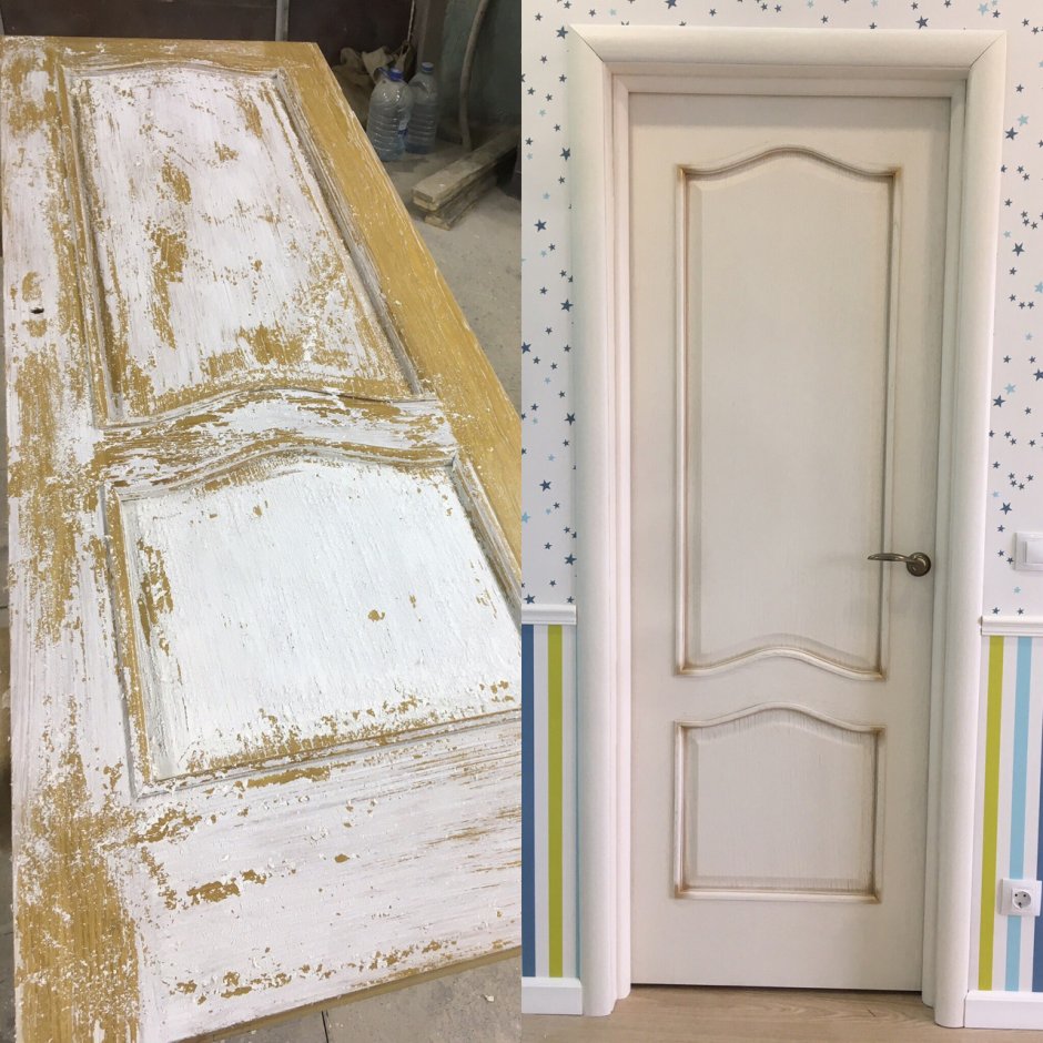 Перекраска деревянных дверей
