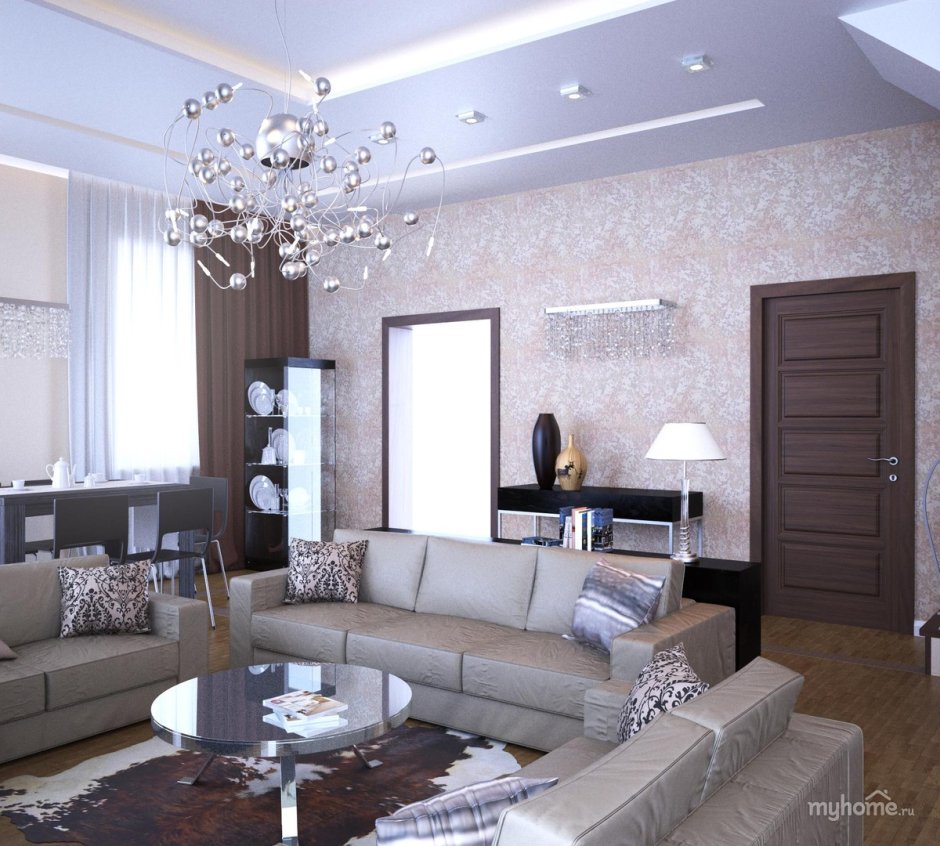 Цвет обоев для гостиной северная сторона