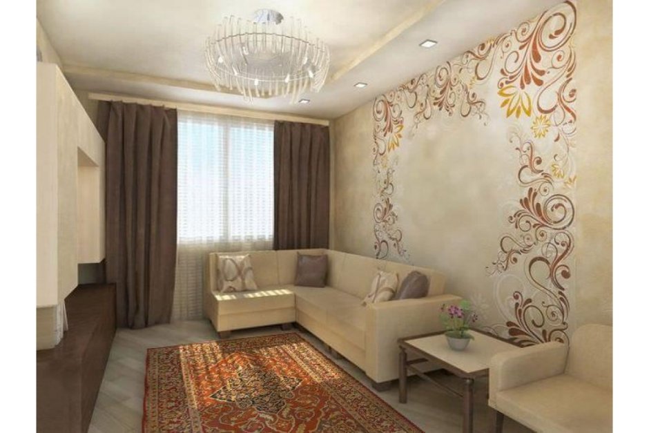 Гостиная в бежевых тонах