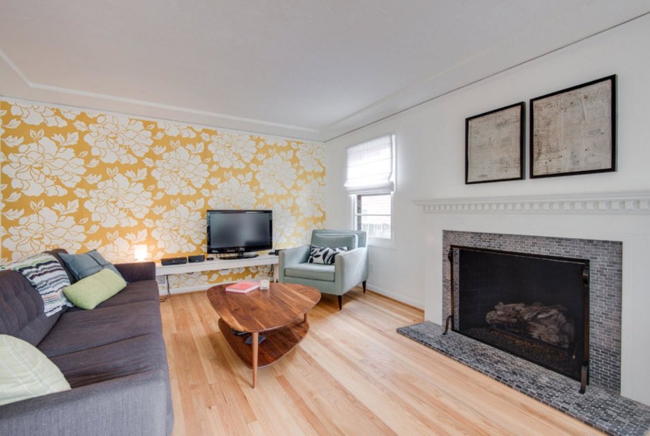 Акцентная стена в гостиной