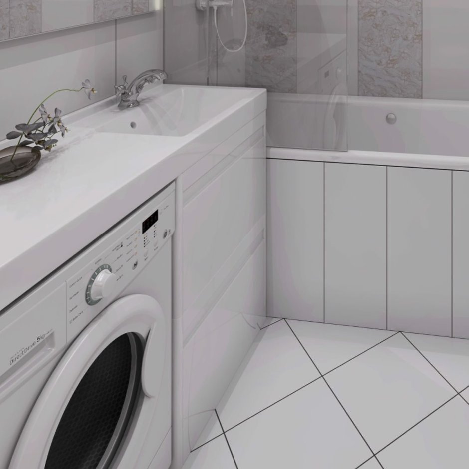 Раковина с крылом под стиральную машину