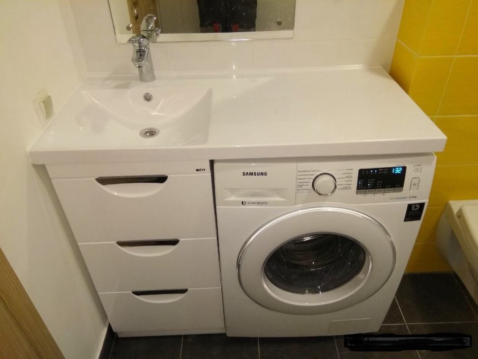 Икеа раковина под стиральную машинку с тумбочкой 90