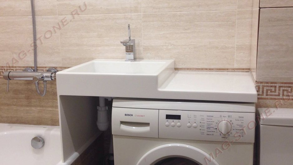 Тумба с раковиной над стиральной машиной 80
