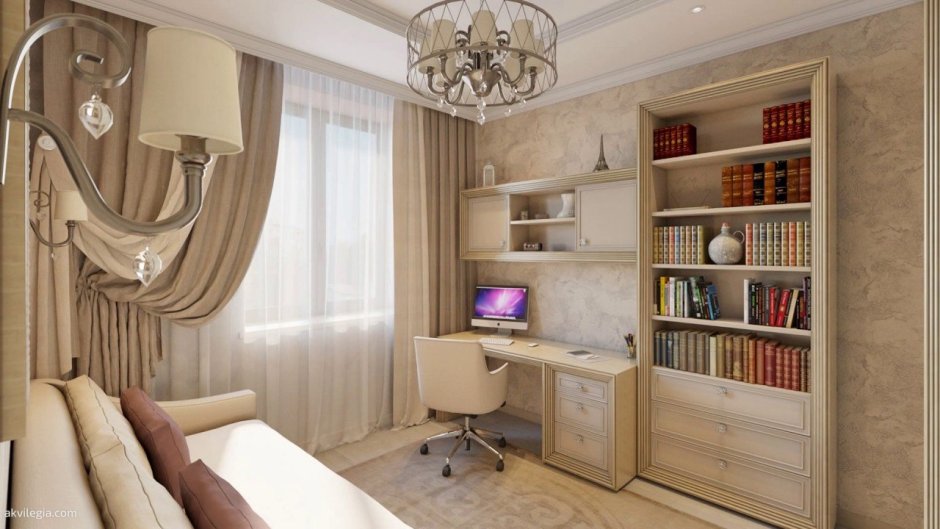 Спальня кабинет в классическом стиле
