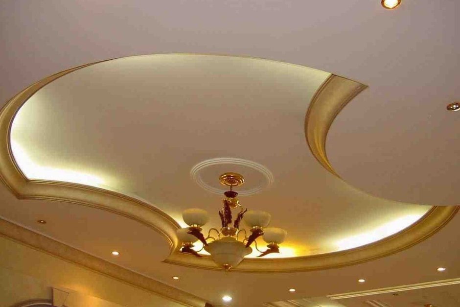 Фигурный гипсокартонный потолок
