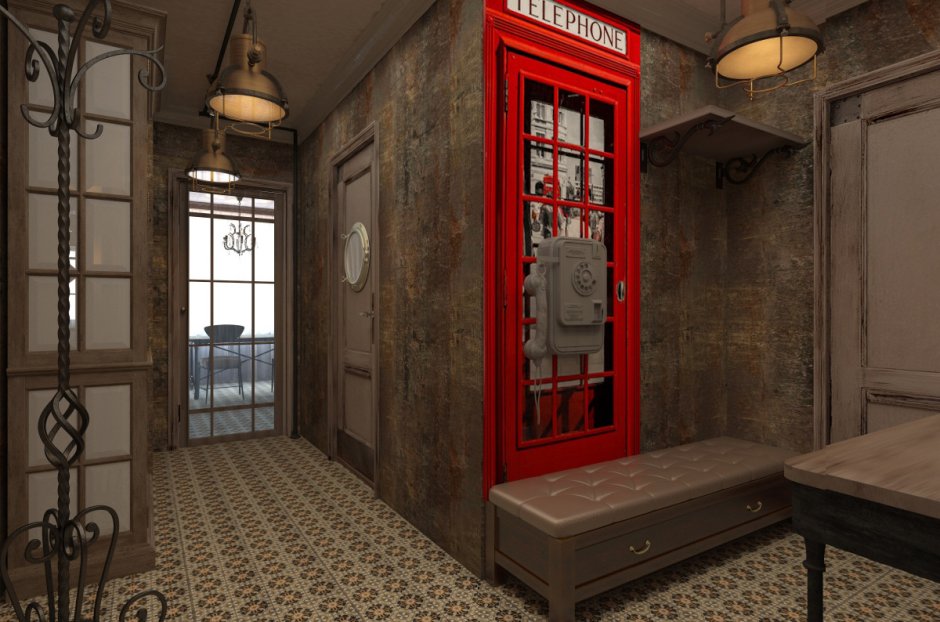 Прихожая в стиле Лондон