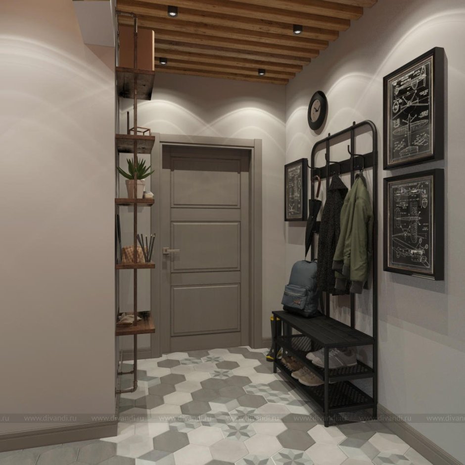 Прихожая в стиле эколофт
