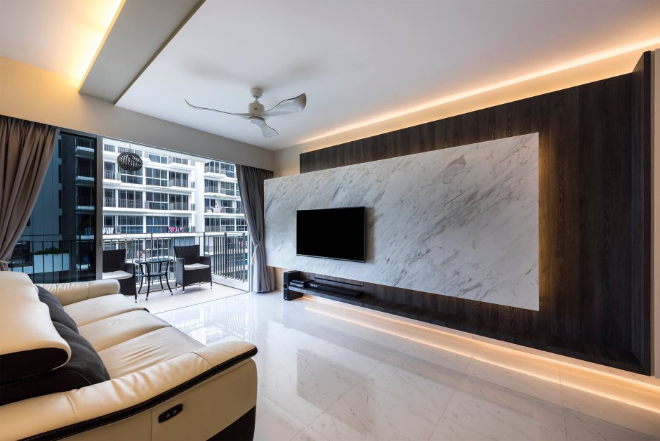 Мрамор за телевизором