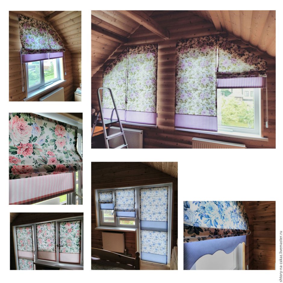 Римская штора на наклонное окно