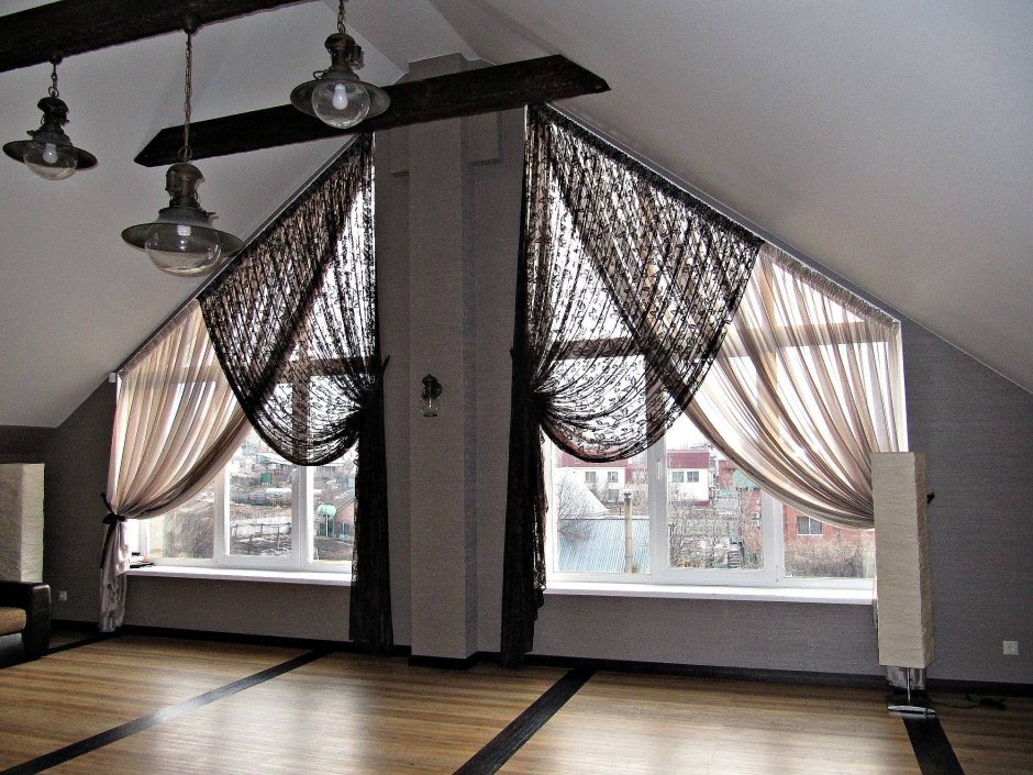 Римские шторы на косые окна