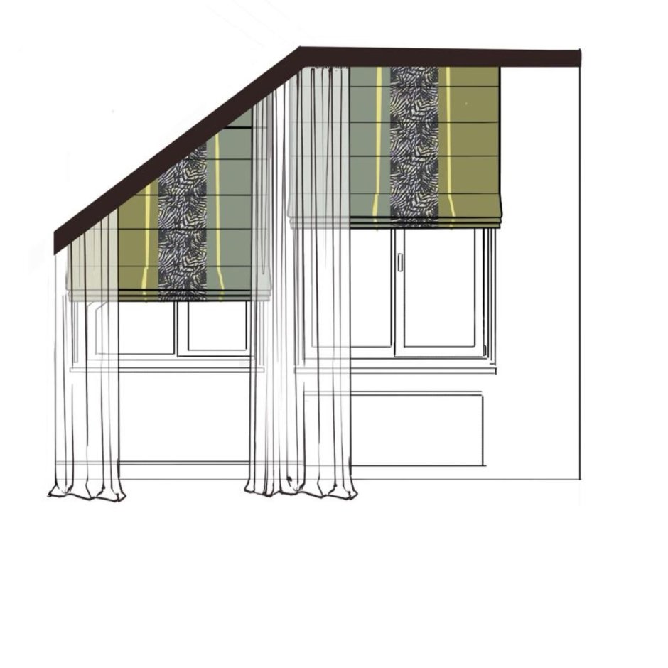 Шторы на наклонные окна