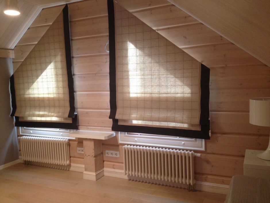 Шторы на косые окна мансарды